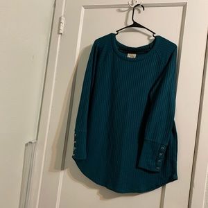 Teal Chaser waffle henley  XL